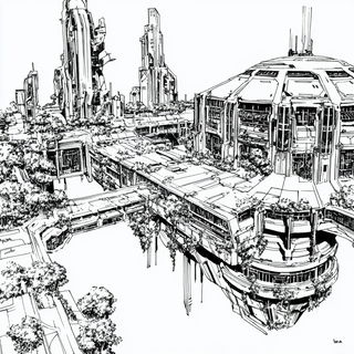 Monastarchitecture style, Midjourney V6.1: megacity with futuristic bioarchitecture