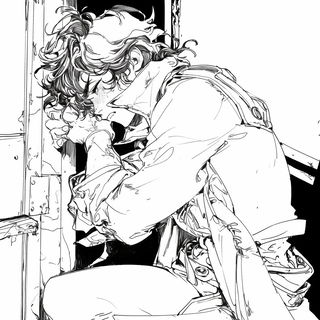 Monastarchitecture style, Midjourney V6.1: black-and-white manga comic strip