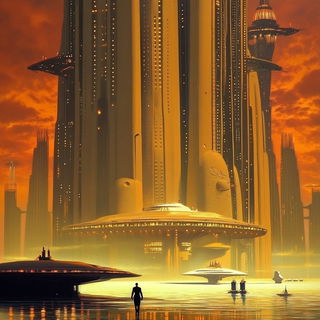 Seriglow style, Midjourney V6.1: megacity with futuristic bioarchitecture