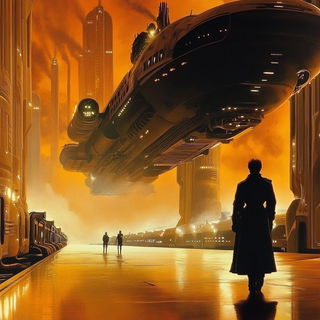 Seriglow style, Midjourney V6.1: cinematic shot from sci-fi movie