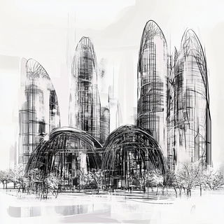 Pastelchemy style, Midjourney V6.1: megacity with futuristic bioarchitecture
