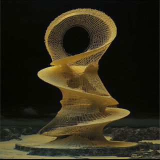 Sunthread Chiaroscura style, Midjourney V6.1: abstract 3D render