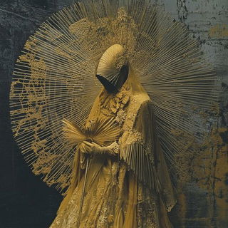 Sunthread Chiaroscura style, Midjourney V6.1: haute-couture fashion outfit