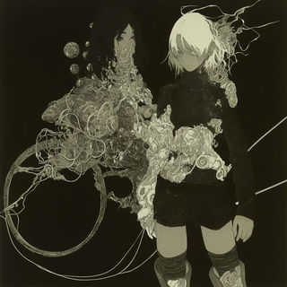 Sunthread Chiaroscura style, Midjourney V6.1: black-and-white manga comic strip