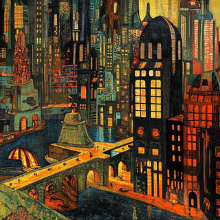 Soot Halo style, Midjourney V6.1: megacity with futuristic bioarchitecture