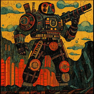 Soot Halo style, Midjourney V6.1: concept art character design of retropunk steam knight