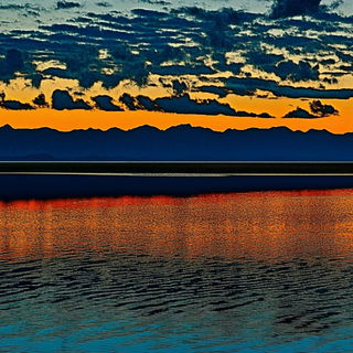 Soot Halo style, Midjourney V6.1: realistic landscape photograph of quiet dawn