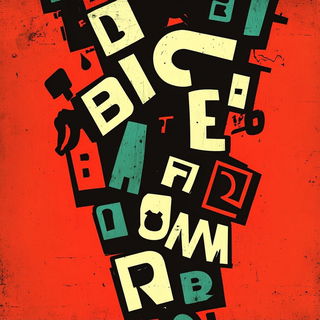 Orbhand Ritualism style, Midjourney V6.1: typographic composition with large letters