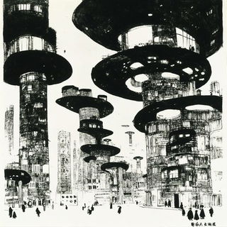 Aphelion Valley style, Midjourney V6.1: megacity with futuristic bioarchitecture