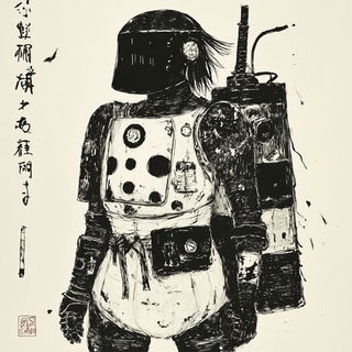 Aphelion Valley style, Midjourney V6.1: concept art character design of retropunk steam knight