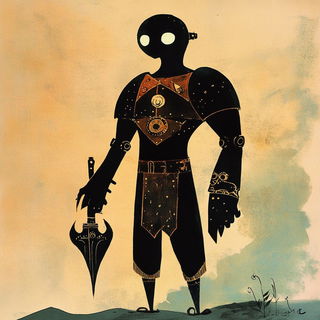 Hatchcoast style, Midjourney V6.1: concept art character design of retropunk steam knight