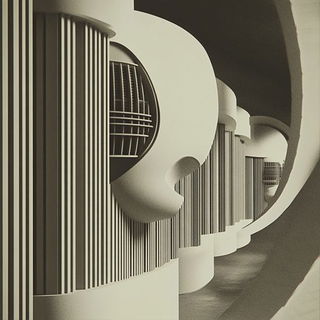 Contourbrique style, Midjourney V6.1: abstract 3D render