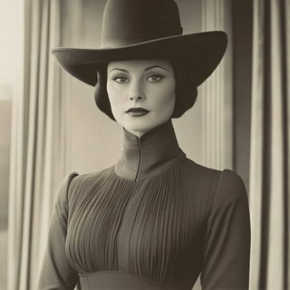 Contourbrique style, Midjourney V6.1: haute-couture fashion outfit