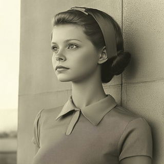 Contourbrique style, Midjourney V6.1: photographic portrait of female protagonist