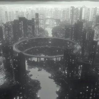 Storminkoclast style, Midjourney V6.1: megacity with futuristic bioarchitecture