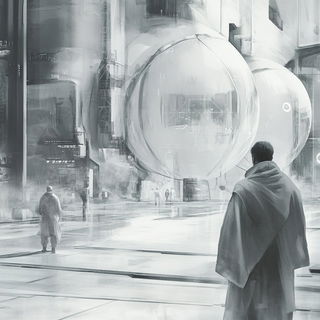 Maskscale style, Midjourney V6.1: cinematic shot from sci-fi movie
