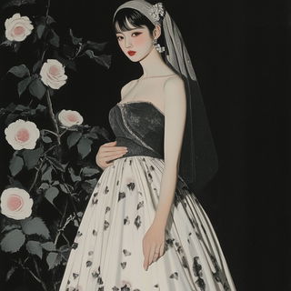 Cumulopera style, Midjourney V6.1: haute-couture fashion outfit