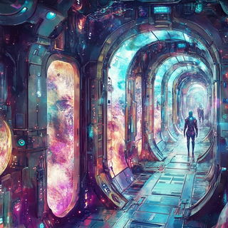 Inkmonolithism style, Midjourney V6.1: cinematic shot from sci-fi movie