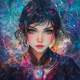 Inkmonolithism style, Midjourney V6.1: photographic portrait of female protagonist
