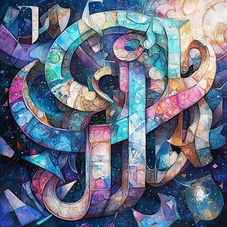 Inkmonolithism style, Midjourney V6.1: typographic composition with large letters
