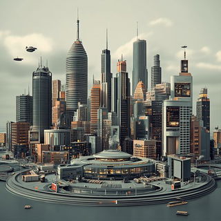 Turquoise Heat Index style, Midjourney V6.1: megacity with futuristic bioarchitecture