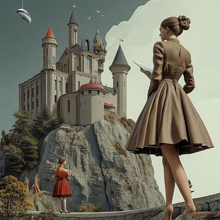 Turquoise Heat Index style, Midjourney V6.1: retro fairy-tale illustration