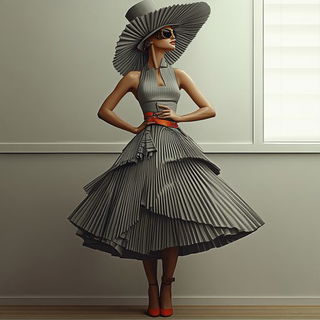 Turquoise Heat Index style, Midjourney V6.1: haute-couture fashion outfit