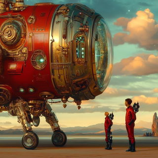 Engraventure style, Midjourney V6.1: cinematic shot from sci-fi movie