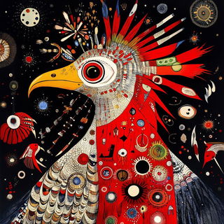 Fauvist Enamel Flux style, Midjourney V6.1: traditional folk art