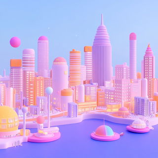 Prismatic Loomism style, Midjourney V6.1: megacity with futuristic bioarchitecture