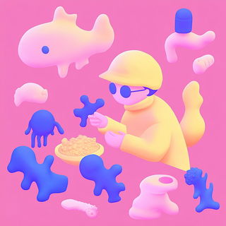 Prismatic Loomism style, Midjourney V6.1: editorial illustration for popular scientific magazine cover