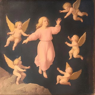 Prismatic Loomism style, Midjourney V6.1: classical 18th-century oil painting