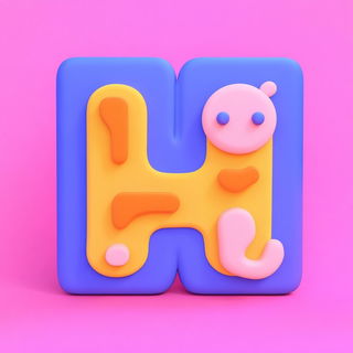 Prismatic Loomism style, Midjourney V6.1: typographic composition with large letters