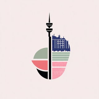 Porcelain Engine Rain style, Midjourney V6.1: bold minimalist logo design for Istanbul city municipal services