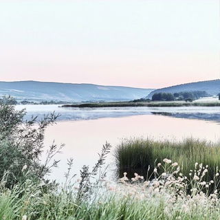 Porcelain Engine Rain style, Midjourney V6.1: realistic landscape photograph of quiet dawn