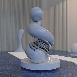 Sidewalk Phytogram style, Midjourney V6.1: abstract 3D render
