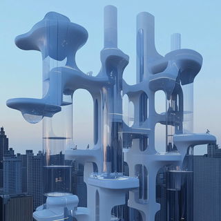 Sidewalk Phytogram style, Midjourney V6.1: megacity with futuristic bioarchitecture