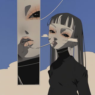 Sidewalk Phytogram style, Midjourney V6.1: black-and-white manga comic strip