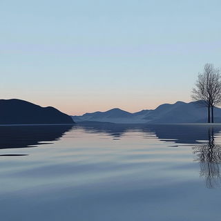 Sidewalk Phytogram style, Midjourney V6.1: realistic landscape photograph of quiet dawn