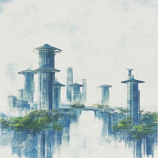 Islet Tessellation style, Midjourney V6.1: megacity with futuristic bioarchitecture
