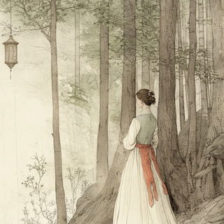 Redlintel style, Midjourney V6.1: retro fairy-tale illustration