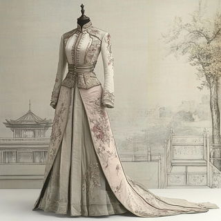 Redlintel style, Midjourney V6.1: haute-couture fashion outfit