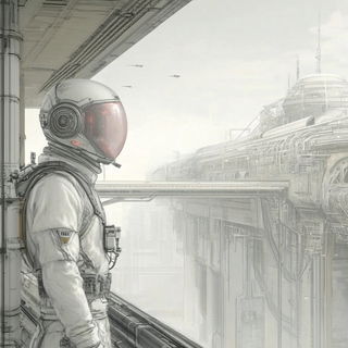 Redlintel style, Midjourney V6.1: cinematic shot from sci-fi movie