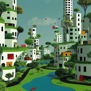 Gorgewheel Choreography style, Midjourney V6.1: megacity with futuristic bioarchitecture