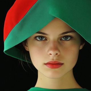 Gorgewheel Choreography style, Midjourney V6.1: photographic portrait of female protagonist