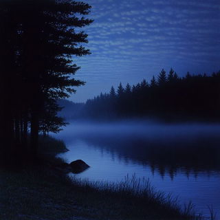 Magnetragic style, Midjourney V6.1: realistic landscape photograph of quiet dawn