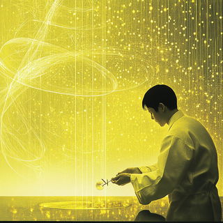 Cinemycete style, Midjourney V6.1: editorial illustration for popular scientific magazine cover