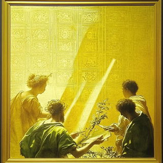 Cinemycete style, Midjourney V6.1: classical 18th-century oil painting