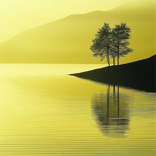 Cinemycete style, Midjourney V6.1: realistic landscape photograph of quiet dawn