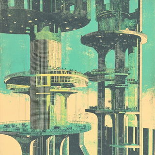 Photonstitch style, Midjourney V6.1: megacity with futuristic bioarchitecture